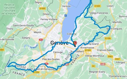 Tour du canton de Genève à vélo - parcours argent